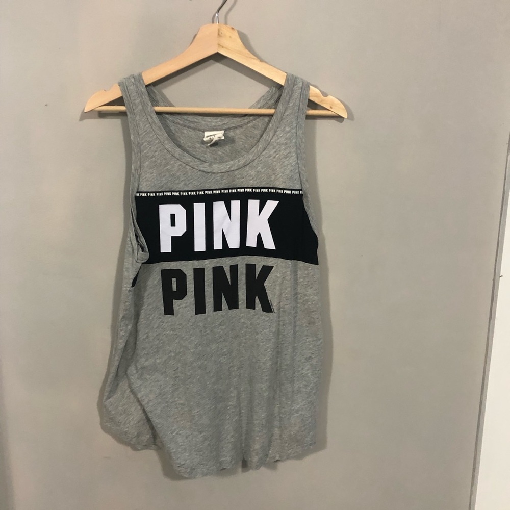 Grey pink tank top